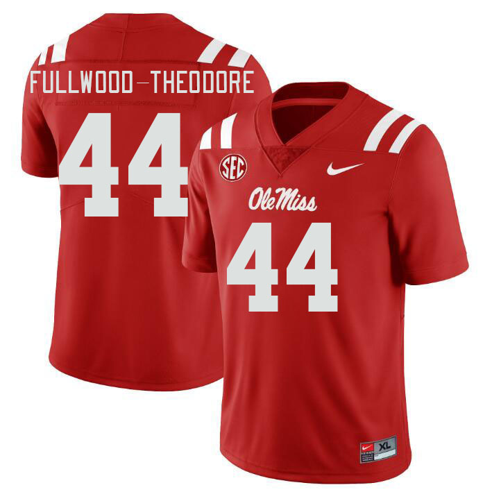Men #44 Nyseer Fullwood-Theodore Ole Miss Rebels College Football Jerseys Stitched Sale-Red
